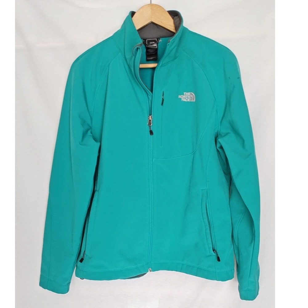 The North Face Apex Bionic Jacket Teal Green Softshell Fleece Lined XL
